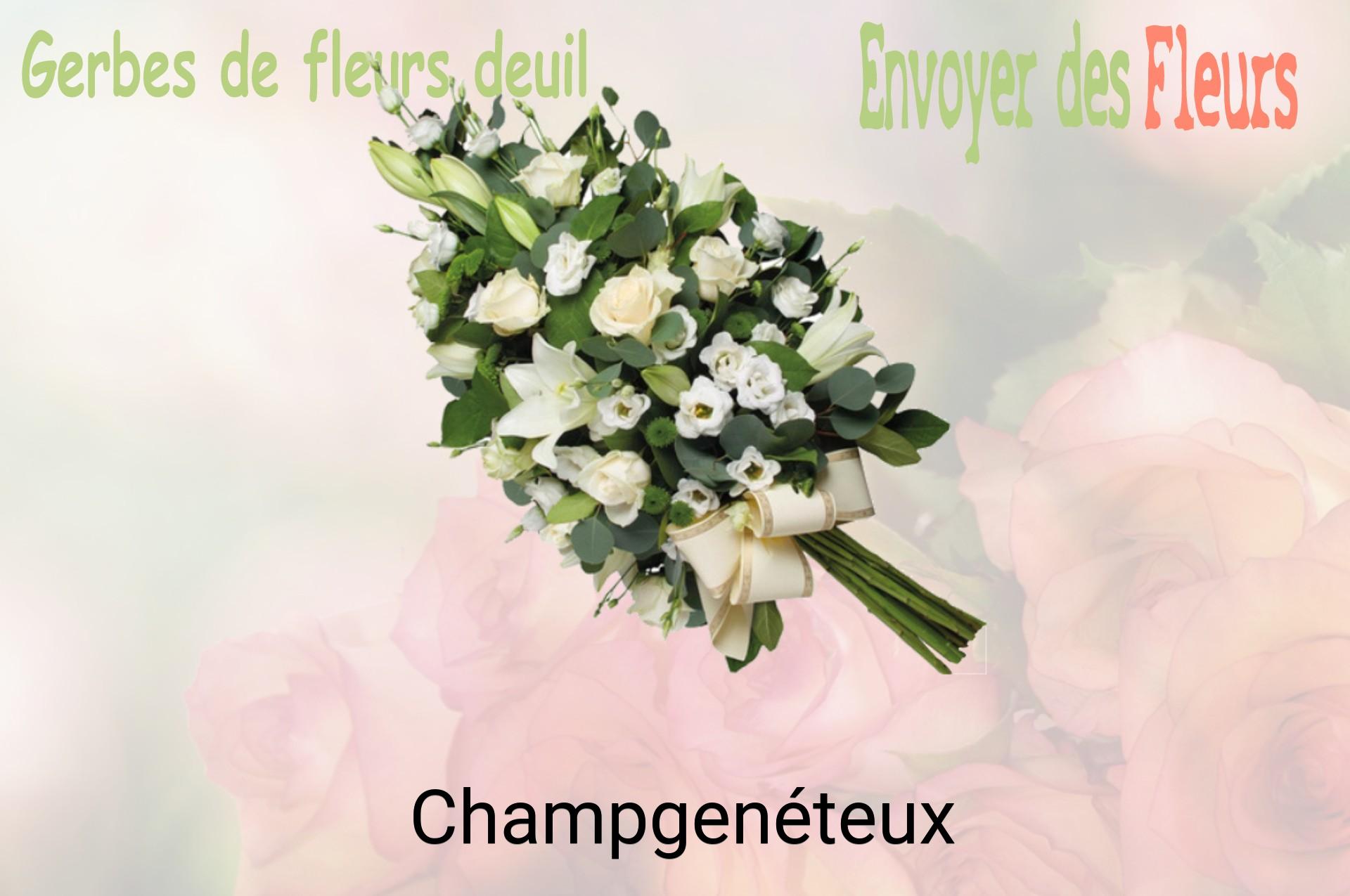 Gerbe de fleurs de deuil livrée à Champgenéteux